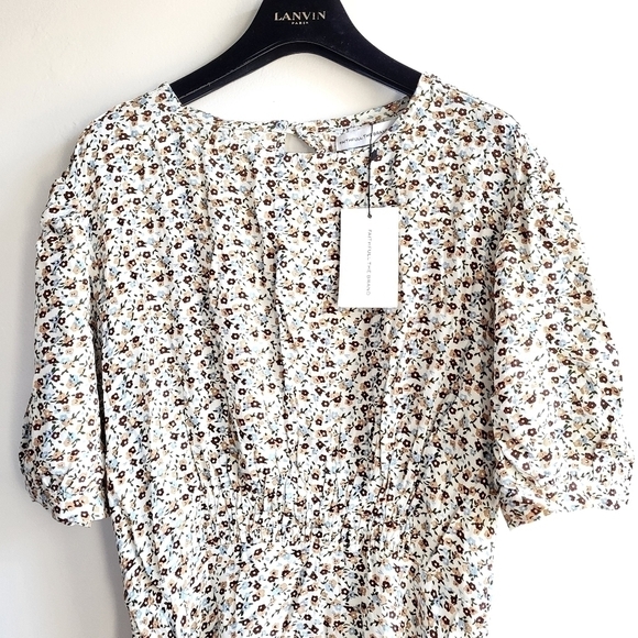 Faithfull The Brand Sidonie Aurelia Floral Off White Chestnut Mini Dress NWT 2 - Picture 10 of 16